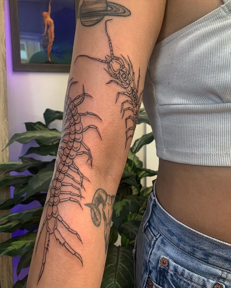 31 Centipede Tattoo Ideas 2025: Blackwork, Traditional, Tokyo Ghoul, Spider Lily, Skull, Giant Back