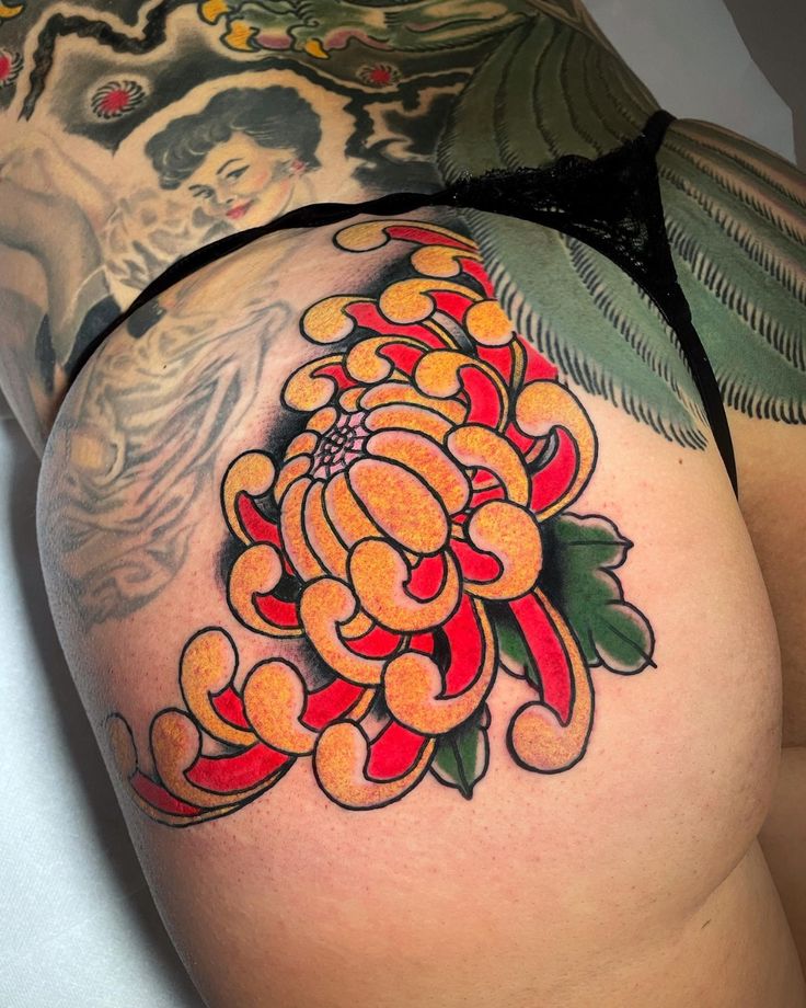 32 Chrysanthemum Tattoo Ideas 2025: Japanese Traditional, Fineline, Sleeve, Stencil, Red And Black