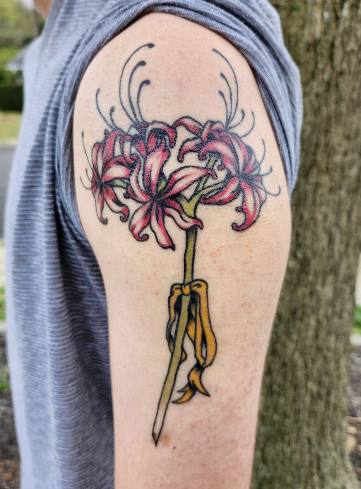 Spider Lily Tattoo 30 Ideas 2025 with Traditional Japanese Design, Arm Sleeve, Abstract Meaning