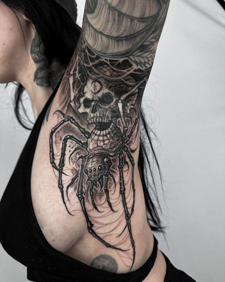 27 Spider Web Tattoo Ideas 2025 for Men and Women – Shoulder, Full Sleeve, Stencil Designs