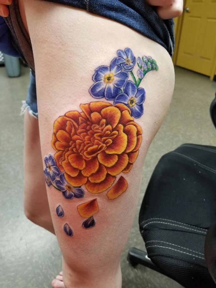 26 Marigold Tattoo Ideas 2025 for Every Style – Fineline, Realistic, Black and White, Traditional, and Color Designs