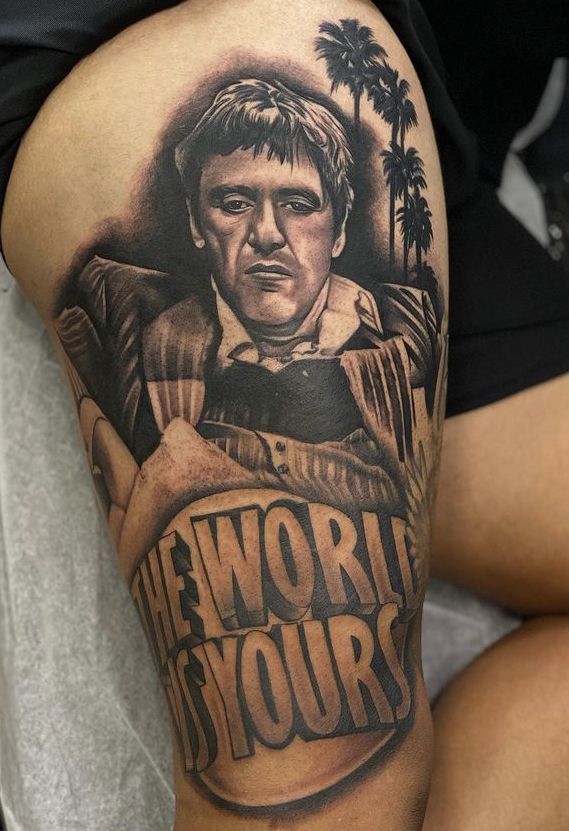 25 The World Is Yours Tattoo Ideas 2025: Scarface Designs, Forearm, Leg &#038; Women Tattoos