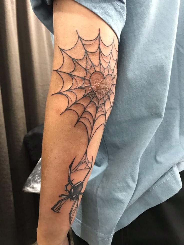 27 Spider Web Tattoo Ideas 2025 for Men and Women – Shoulder, Full Sleeve, Stencil Designs