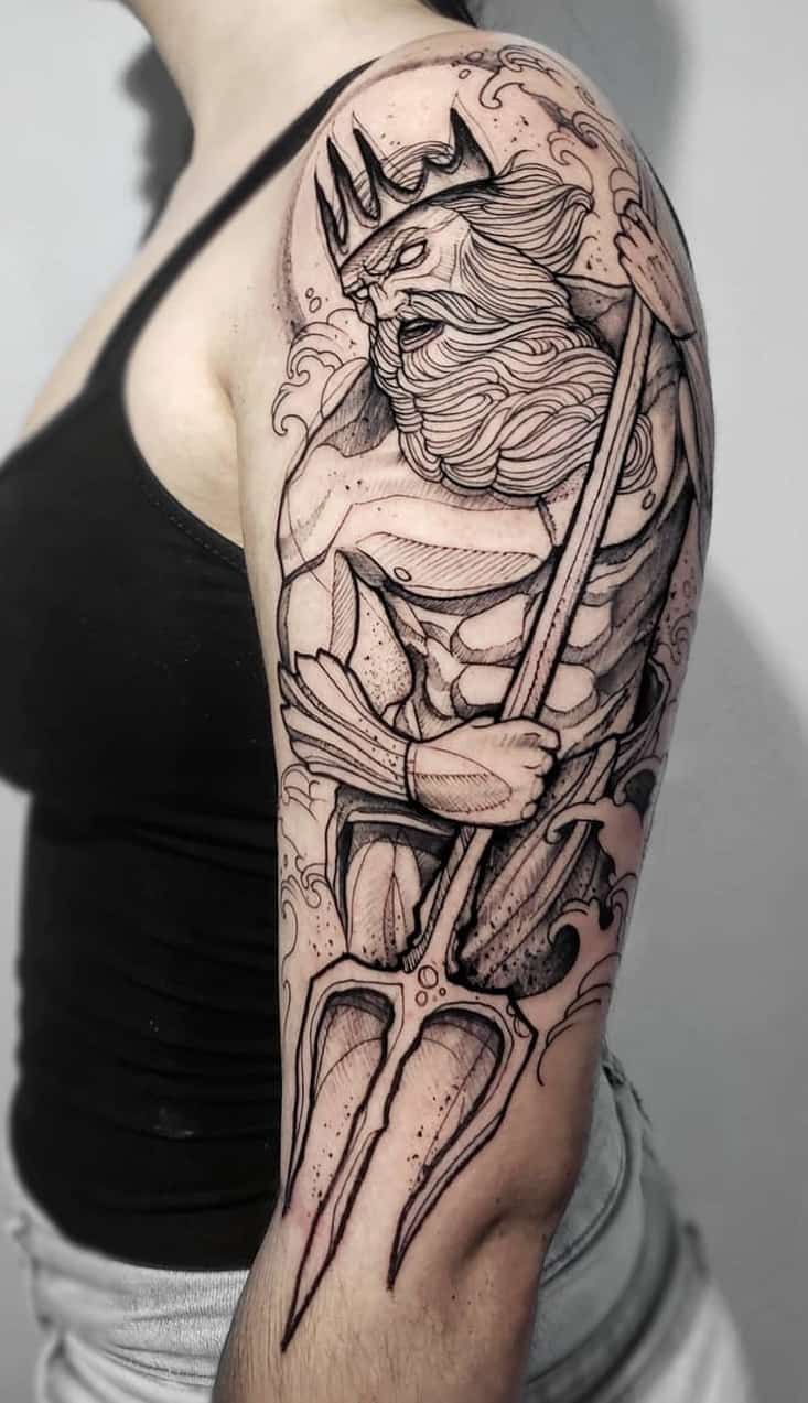 Poseidon Tattoo 26 Ideas 2025: Powerful Greek Mythology Designs for Men Featuring Sleeve