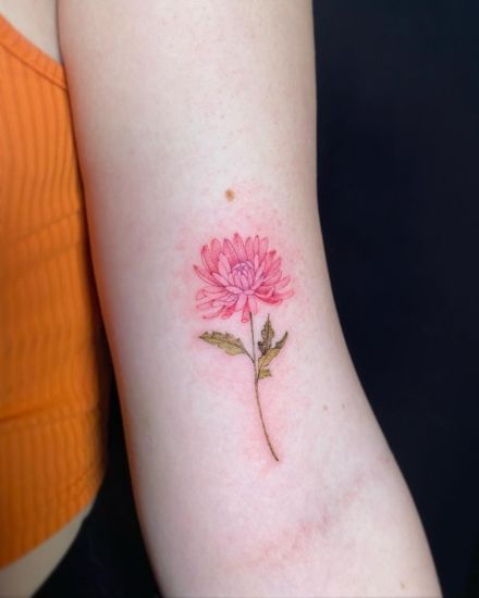 32 Chrysanthemum Tattoo Ideas 2025: Japanese Traditional, Fineline, Sleeve, Stencil, Red And Black