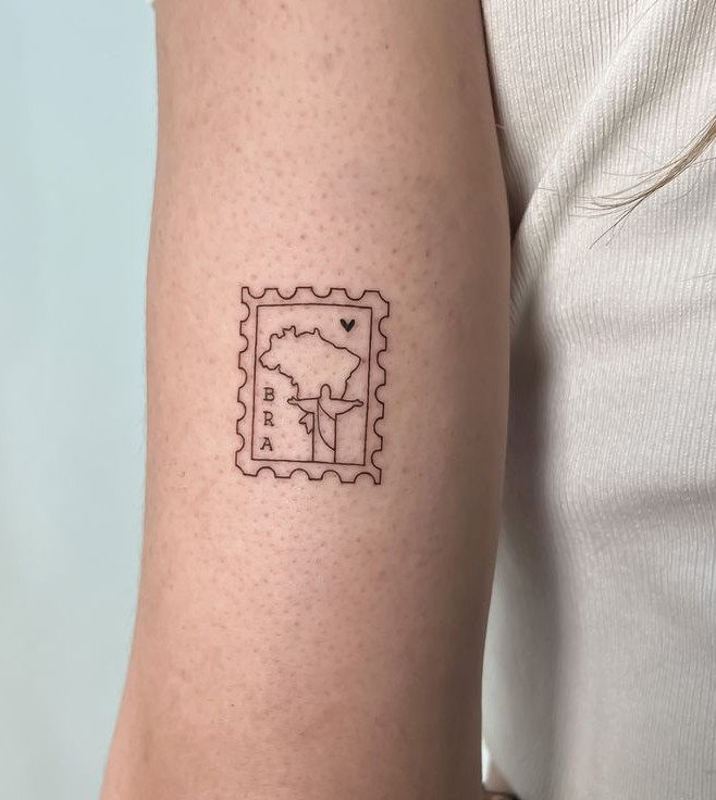 30 Unique Stamp Tattoo Ideas 2025 with Travel, Floral, Vintage, Fine Line, and Matching Postage Designs