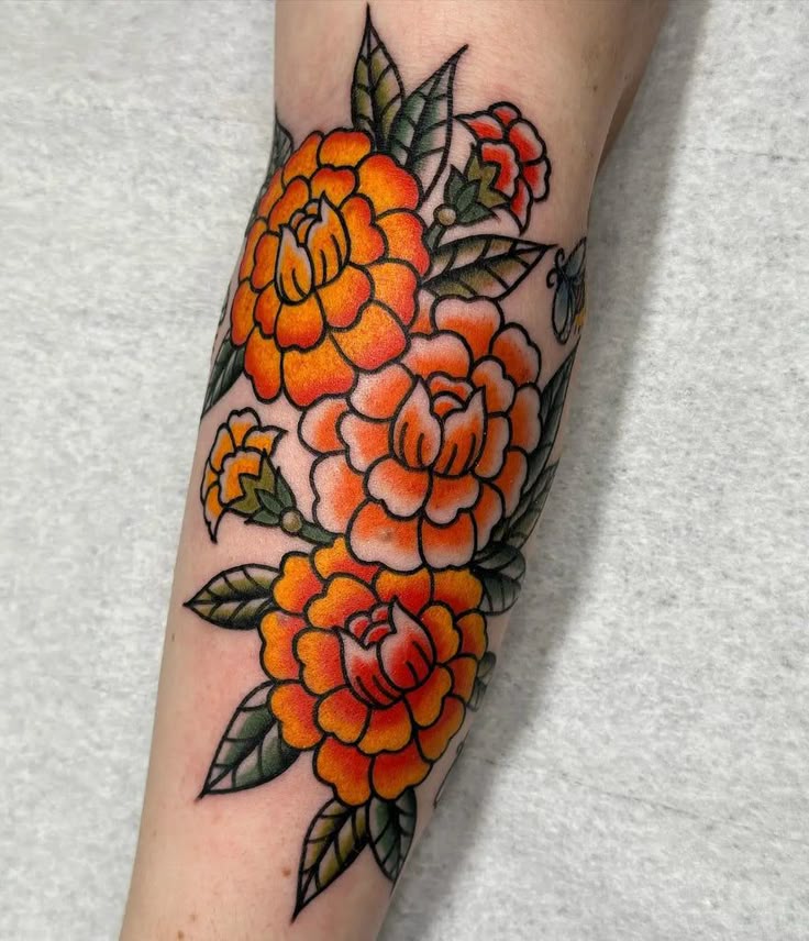 26 Marigold Tattoo Ideas 2025 for Every Style – Fineline, Realistic, Black and White, Traditional, and Color Designs