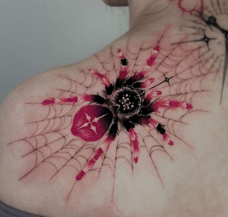 27 Spider Web Tattoo Ideas 2025 for Men and Women – Shoulder, Full Sleeve, Stencil Designs