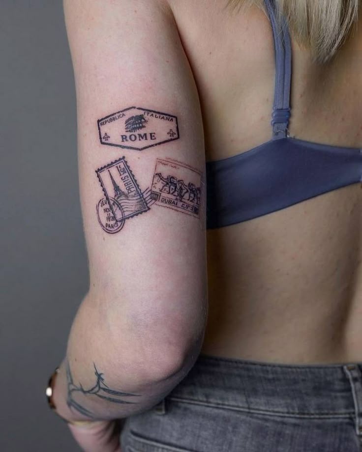 30 Unique Stamp Tattoo Ideas 2025 with Travel, Floral, Vintage, Fine Line, and Matching Postage Designs