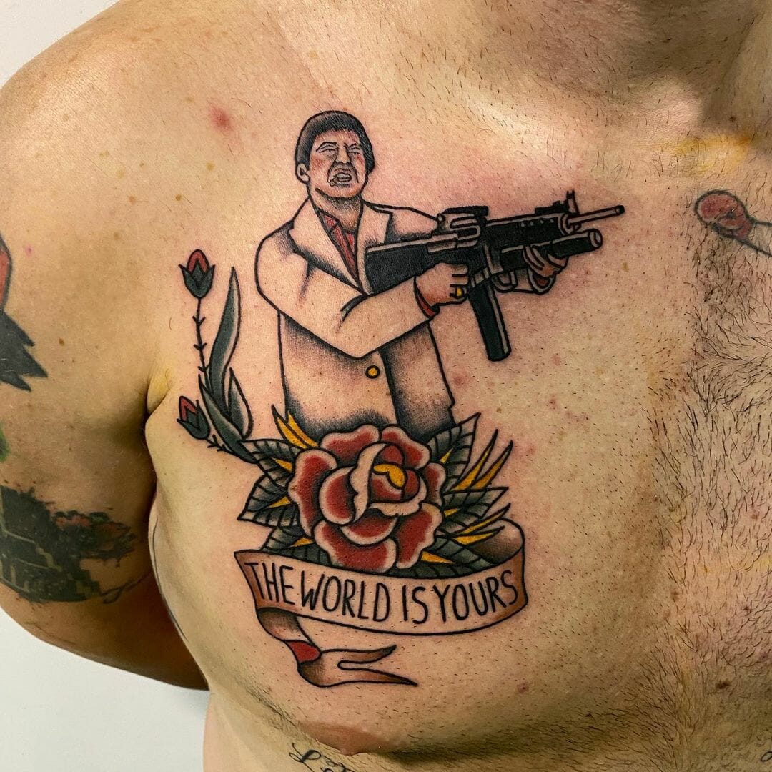 25 The World Is Yours Tattoo Ideas 2025: Scarface Designs, Forearm, Leg &#038; Women Tattoos
