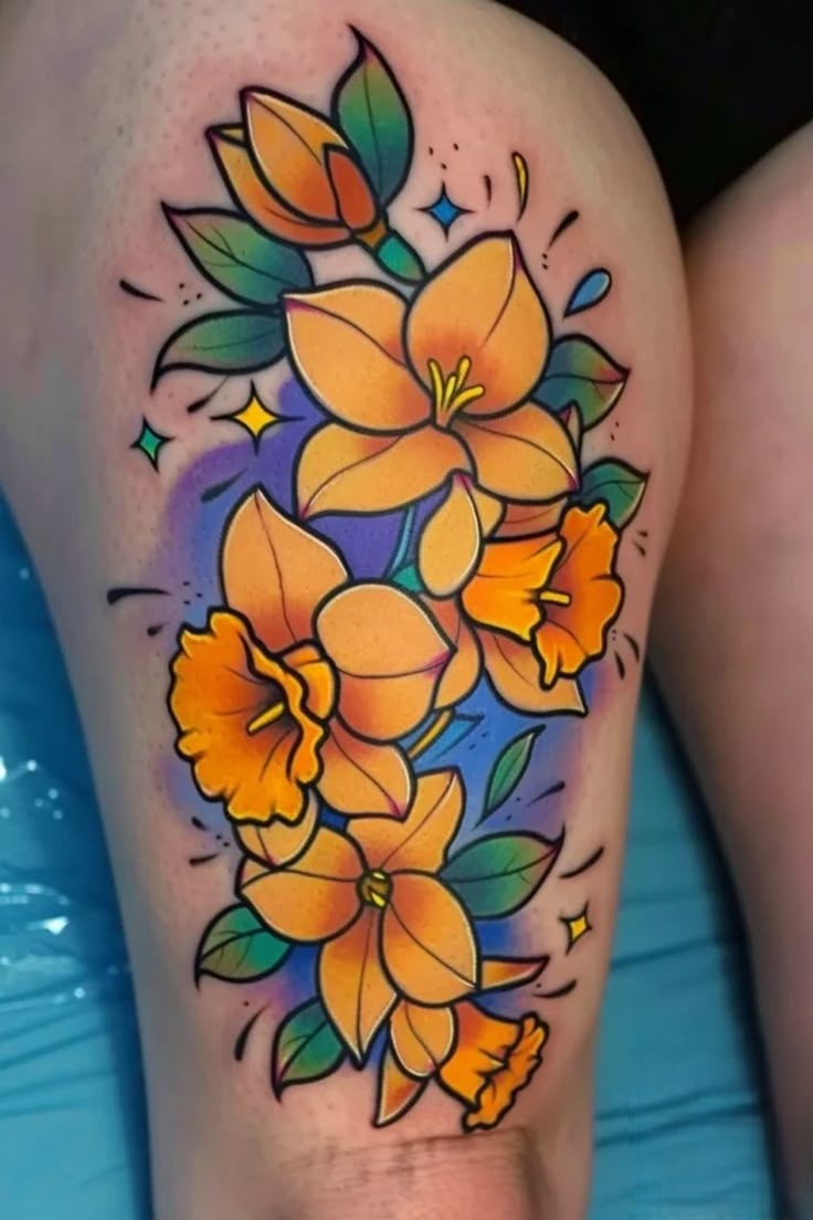 30 Daffodil Tattoo Ideas 2025: Fine Line, Traditional with Name, Birth Flower &#038; Neotraditional Design