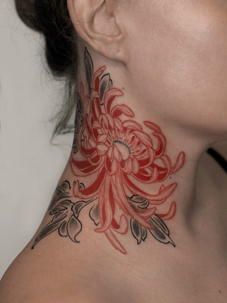 32 Chrysanthemum Tattoo Ideas 2025: Japanese Traditional, Fineline, Sleeve, Stencil, Red And Black