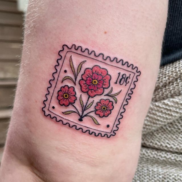 30 Unique Stamp Tattoo Ideas 2025 with Travel, Floral, Vintage, Fine Line, and Matching Postage Designs