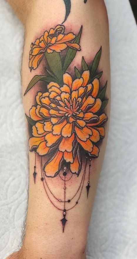 26 Marigold Tattoo Ideas 2025 for Every Style – Fineline, Realistic, Black and White, Traditional, and Color Designs