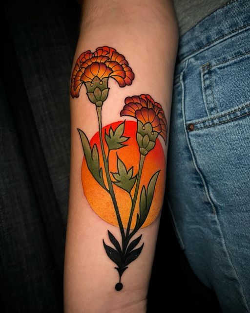 26 Marigold Tattoo Ideas 2025 for Every Style – Fineline, Realistic, Black and White, Traditional, and Color Designs