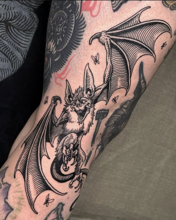 Bat Tattoo 25 Ideas in 2025 – A Collection of Stencil, Gothic, Old School, and Simple Arm and Chest Tattoos