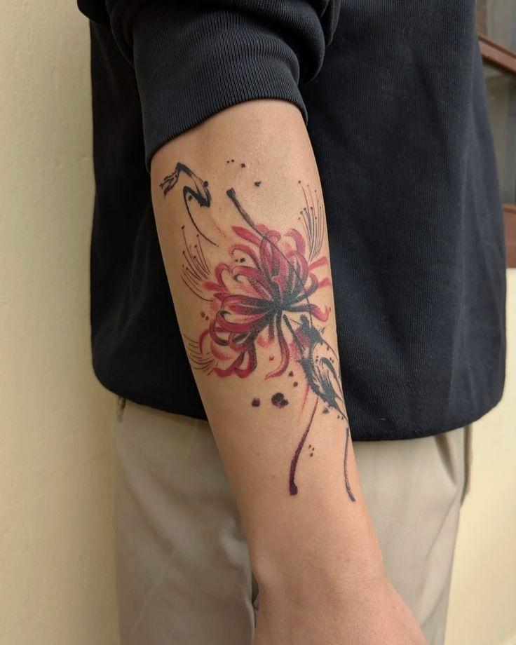Spider Lily Tattoo 30 Ideas 2025 with Traditional Japanese Design, Arm Sleeve, Abstract Meaning