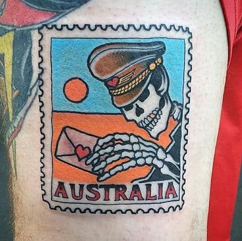 30 Unique Stamp Tattoo Ideas 2025 with Travel, Floral, Vintage, Fine Line, and Matching Postage Designs