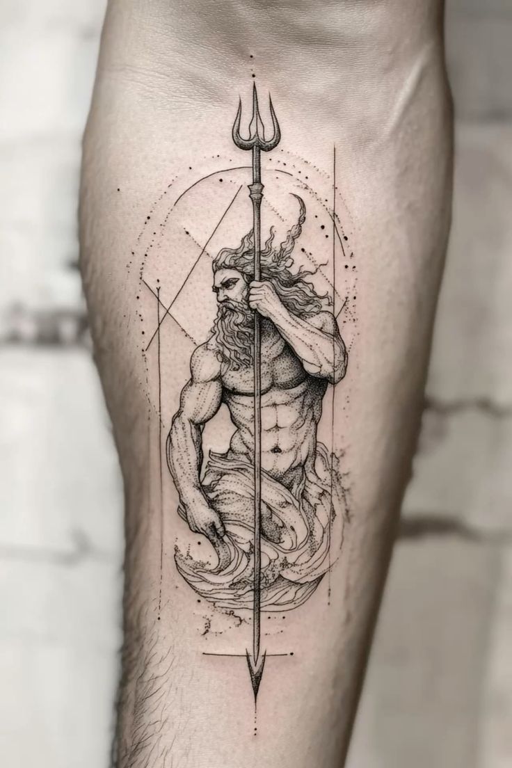 Poseidon Tattoo 26 Ideas 2025: Powerful Greek Mythology Designs for Men Featuring Sleeve