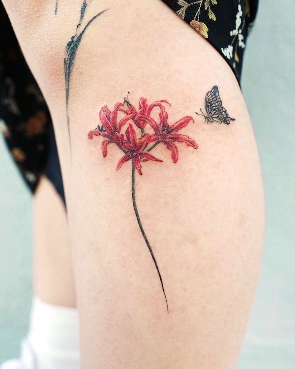 Spider Lily Tattoo 30 Ideas 2025 with Traditional Japanese Design, Arm Sleeve, Abstract Meaning