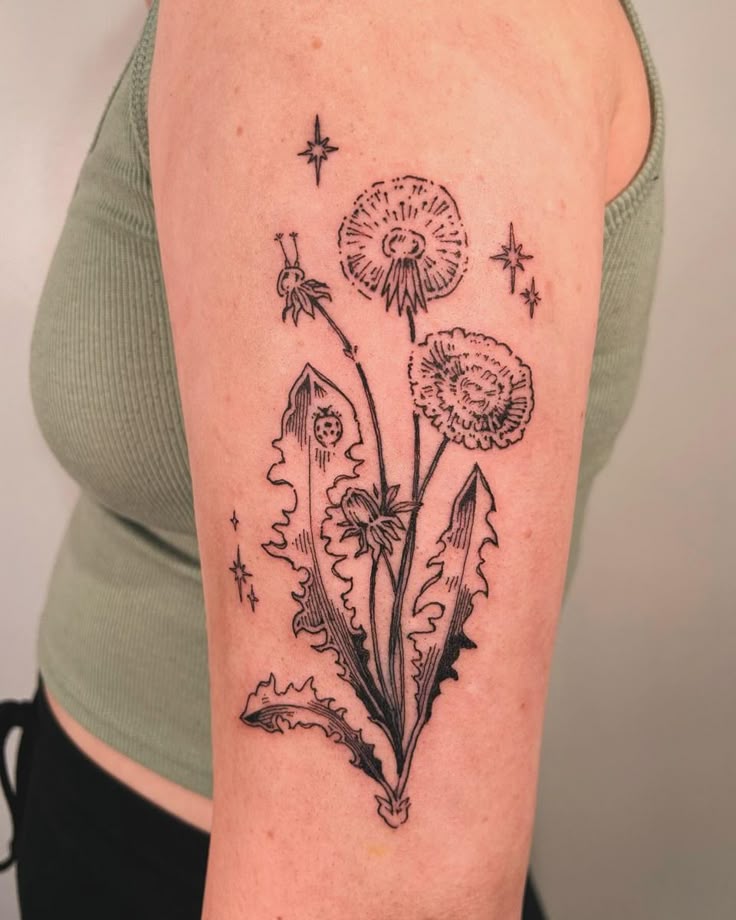 Dandelion Tattoo 24 Ideas 2025 with Fine Line, Fairy Blowing, Tiny Black and White Designs