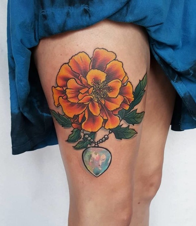 26 Marigold Tattoo Ideas 2025 for Every Style – Fineline, Realistic, Black and White, Traditional, and Color Designs