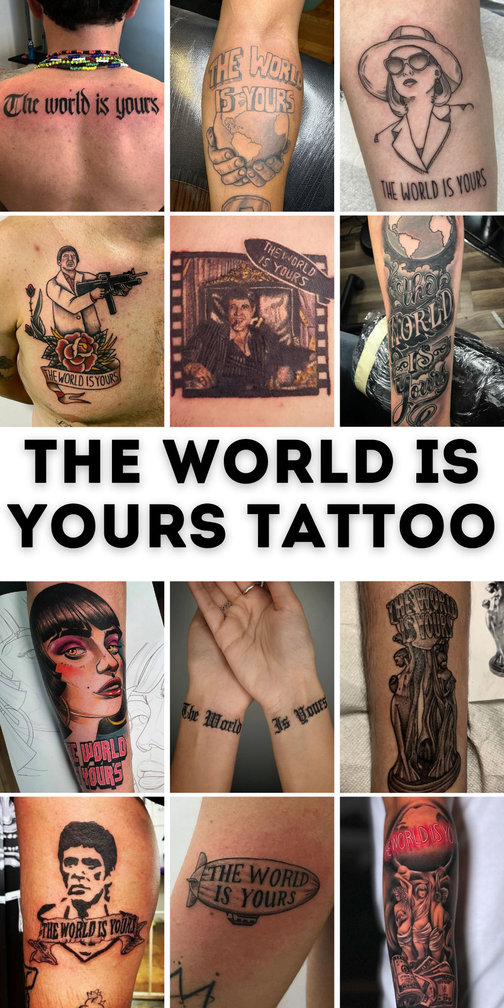 25 The World Is Yours Tattoo Ideas 2025: Scarface Designs, Forearm, Leg &#038; Women Tattoos