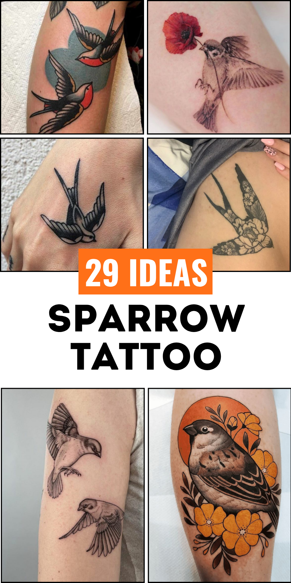29 Sparrow Tattoo Ideas 2025: Traditional, Men Arm and Hand Designs, Meaningful Bird Tattoos