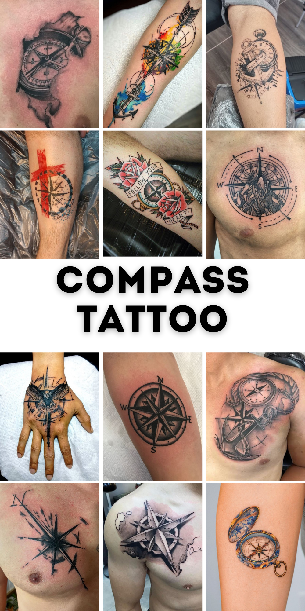 28 Compass Tattoo Ideas 2025: Designs for Men and Women, Anchor, Traditional and More