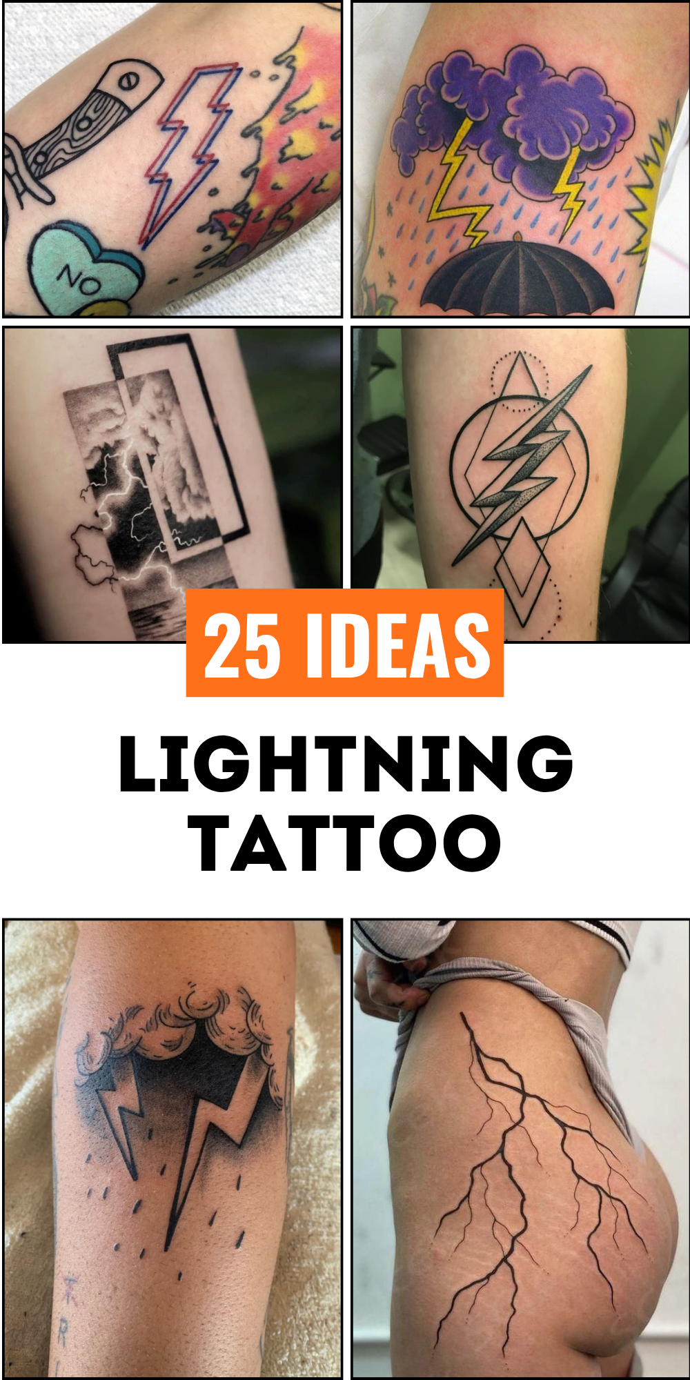 28 Lightning Tattoo Ideas 2025 for Men and Women: Arm, Shoulder, Chest, Hand, and Leg Designs