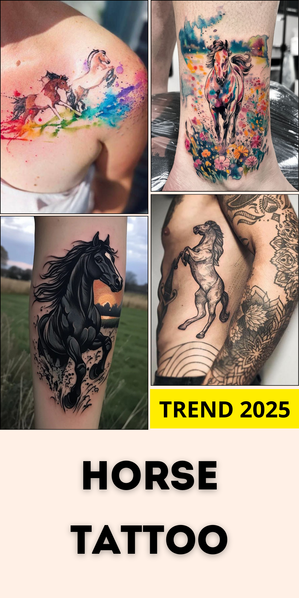 Horse Tattoo 25 Ideas 2025 for Men &#038; Women – Wild Mustangs, Minimalist Designs, Fine Line Art