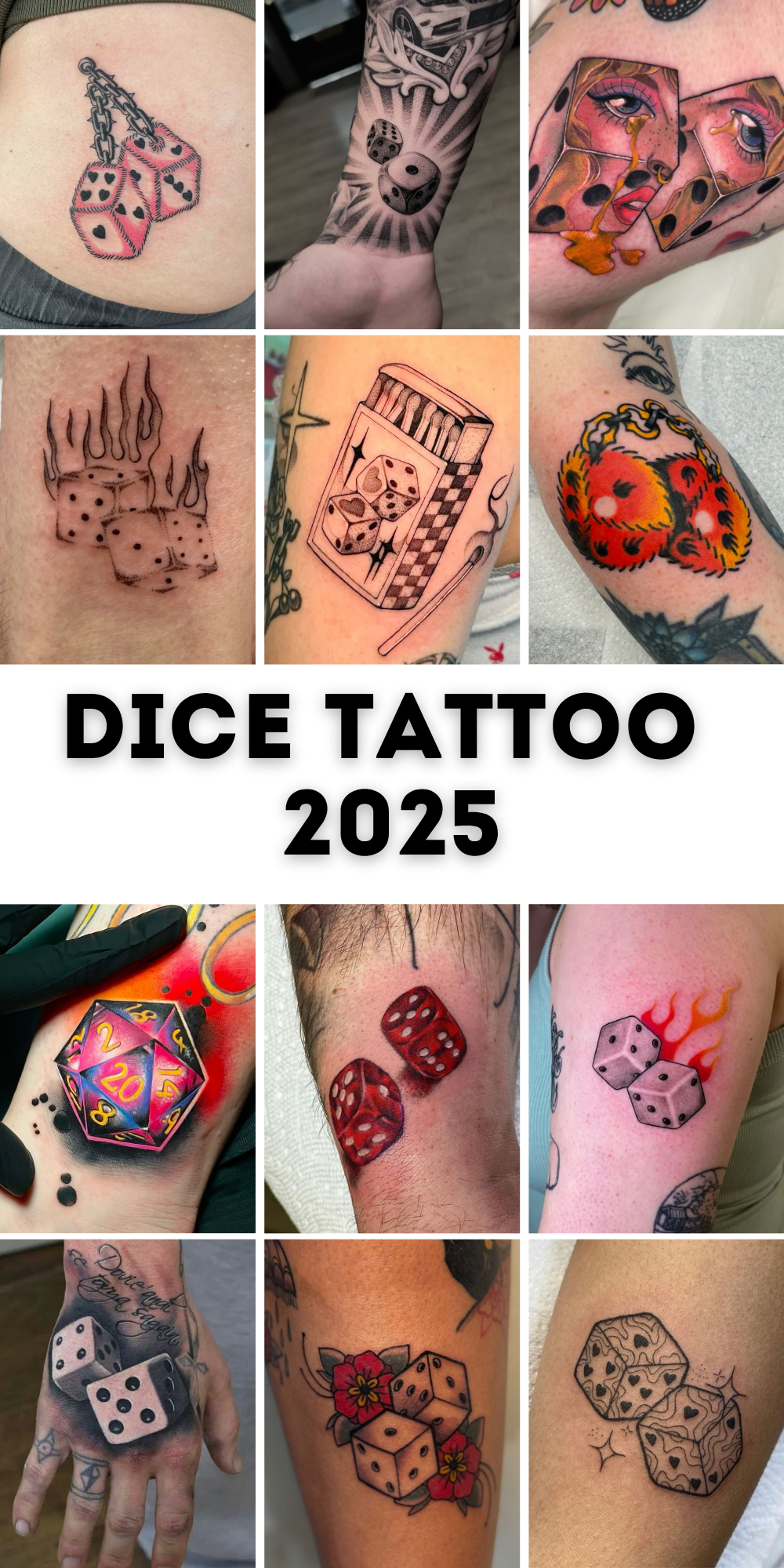 25 Dice Tattoo Ideas 2025 with Cool Flash Designs, Stencil Outlines &#038; Men’s Placement