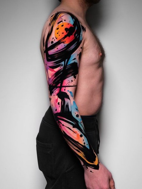 Abstract Tattoo Ideas 2025: 30 Unique Designs, Fineline, Geometric &#038; Black Work Designs