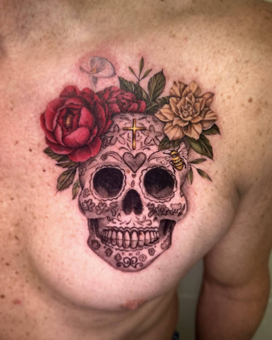 27 Sugar Skull Tattoo Designs for Women and Men 2025 – Color, Black &#038; White, Tiny