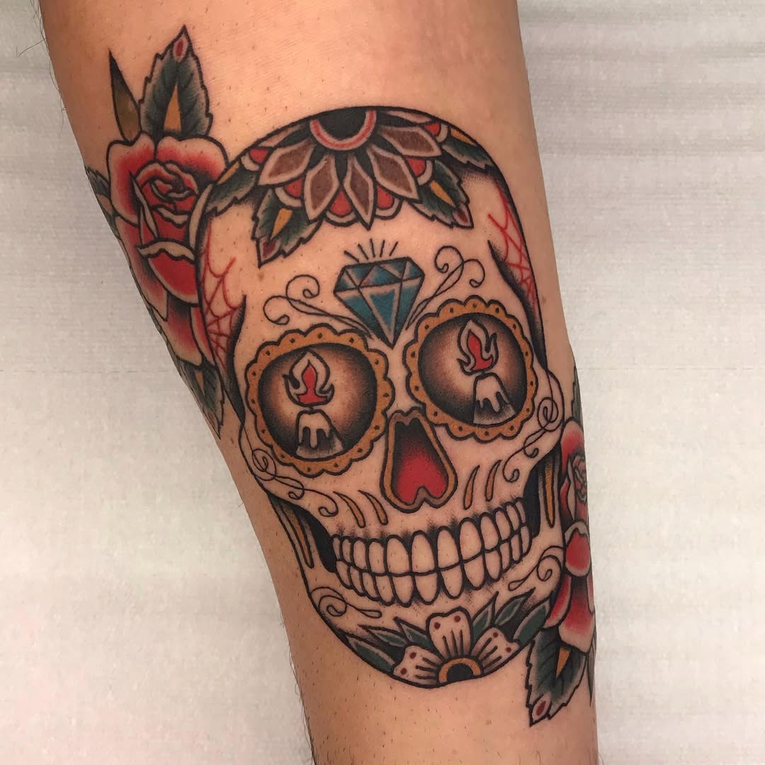 27 Sugar Skull Tattoo Designs for Women and Men 2025 – Color, Black &#038; White, Tiny