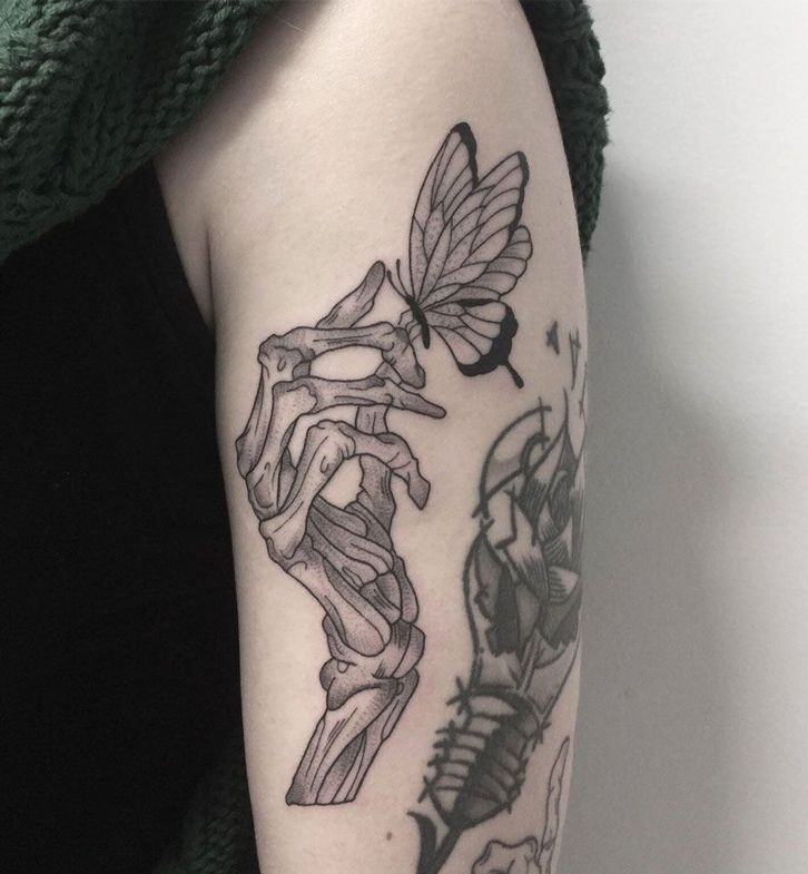 28 Skeleton Hand Tattoo Ideas 2025 Designs for Guy and Girl, Floral, Butterfly, Red ink and Full Body