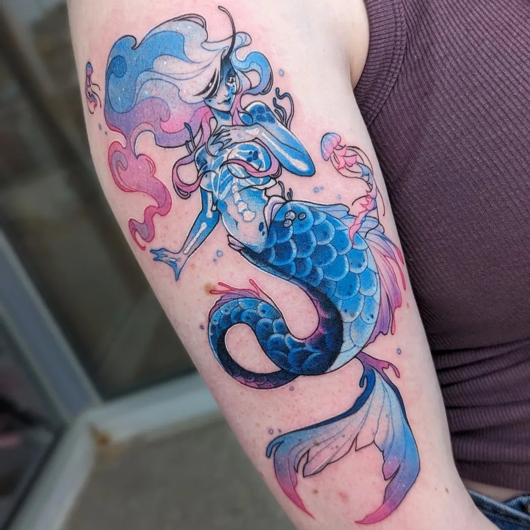 27 Mermaid Tattoo Ideas 2025 With Minimalist, Traditional, Afro, Siren, and Barbie-Inspired Designs