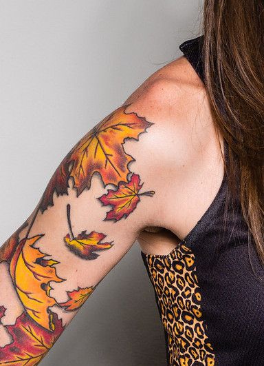 27 Leaf Tattoos 2025 Designs for Guys &#038; Girls – Fine line, Sleeve, Under breast &#038; Autumn ink Concepts