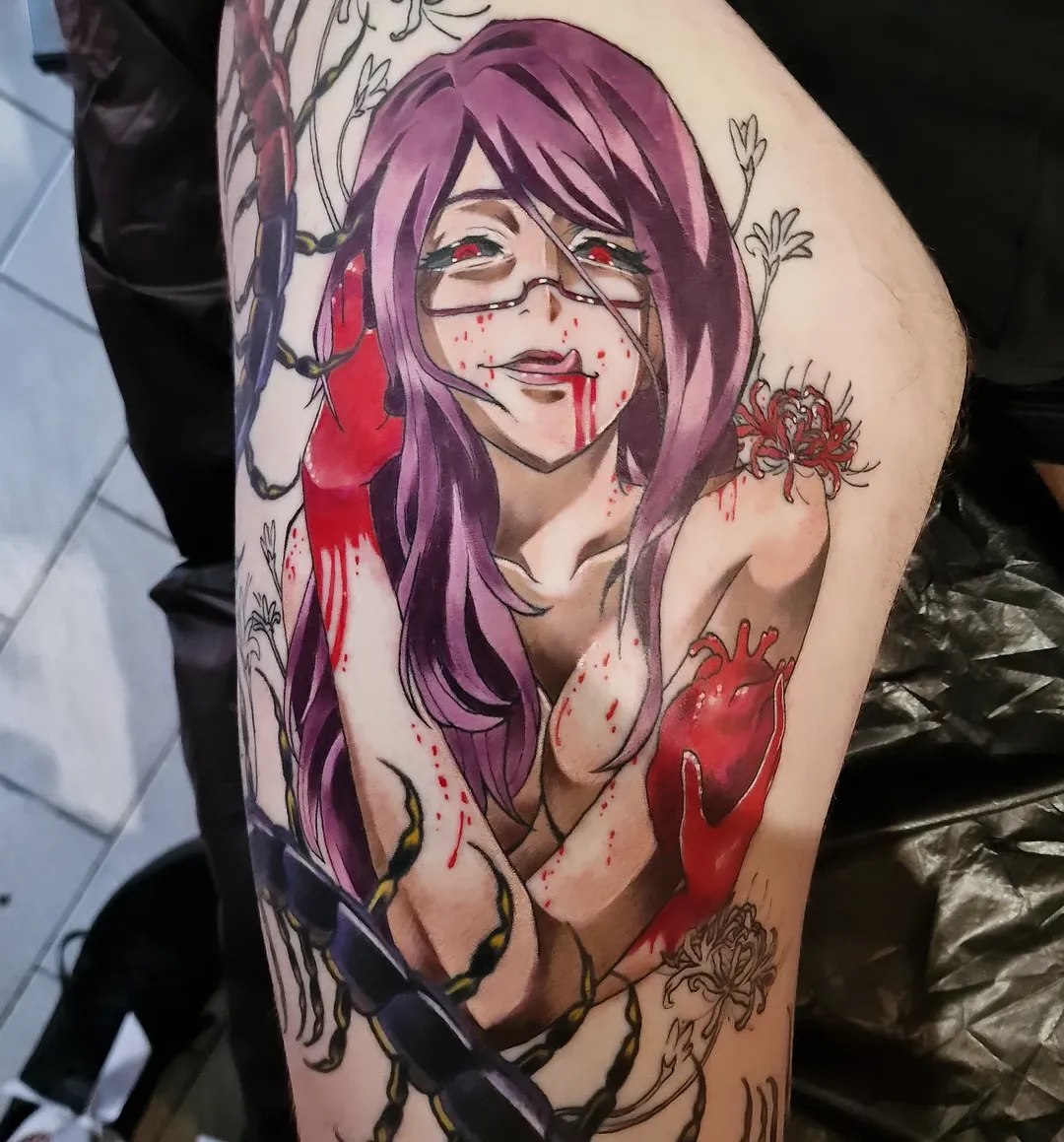 29 Tokyo Ghoul Tattoo Ideas 2025 – Kaneki Designs, Juuzou Ink, Centipede Tattoos, &#038; Spider Lily Florals