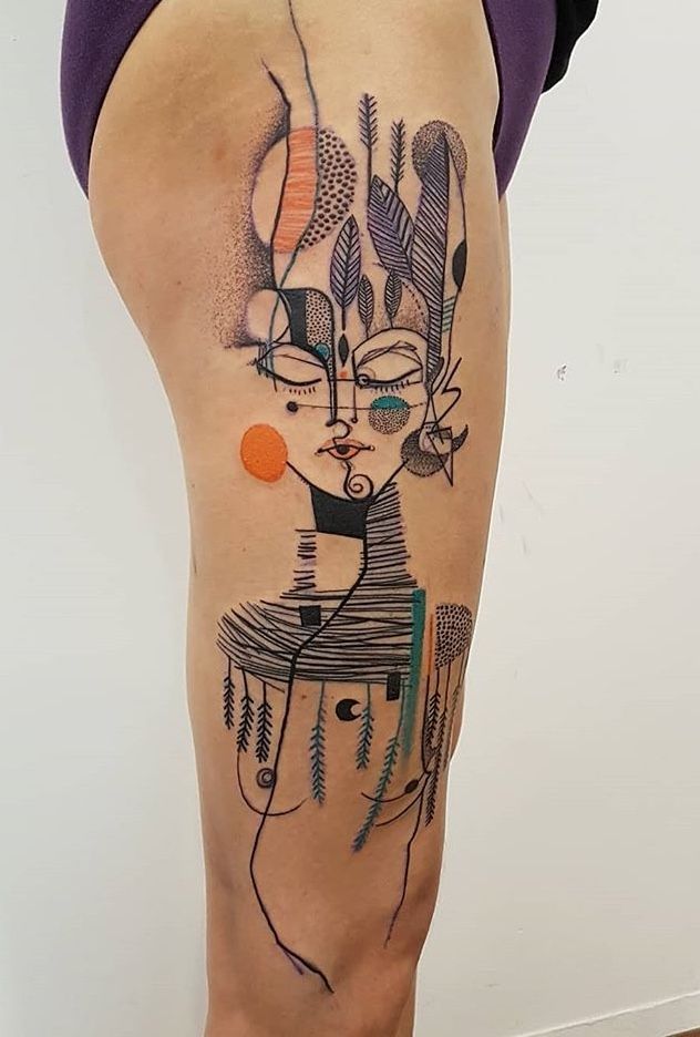 Abstract Tattoo Ideas 2025: 30 Unique Designs, Fineline, Geometric &#038; Black Work Designs