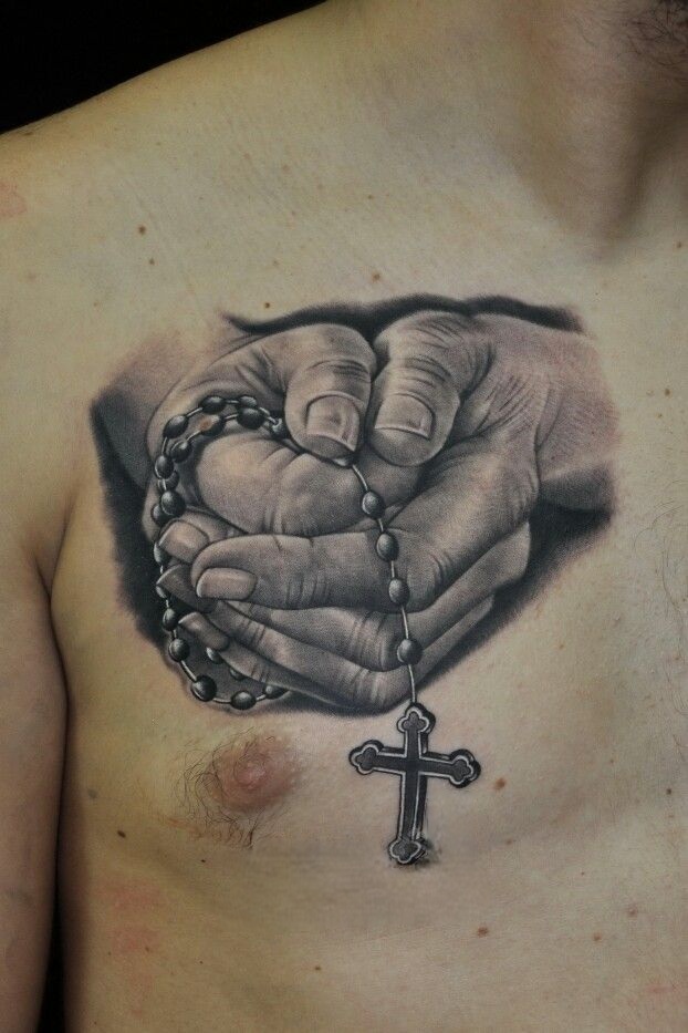 Praying Hands Tattoo Ideas 2025: Rosary, Realism, Shoulder, Chest, Neck, Back and More