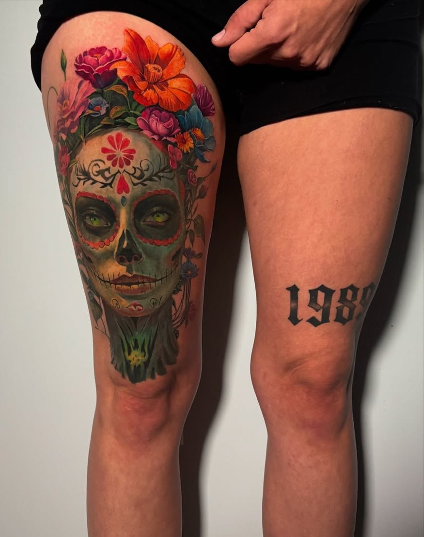 27 Sugar Skull Tattoo Designs for Women and Men 2025 – Color, Black &#038; White, Tiny