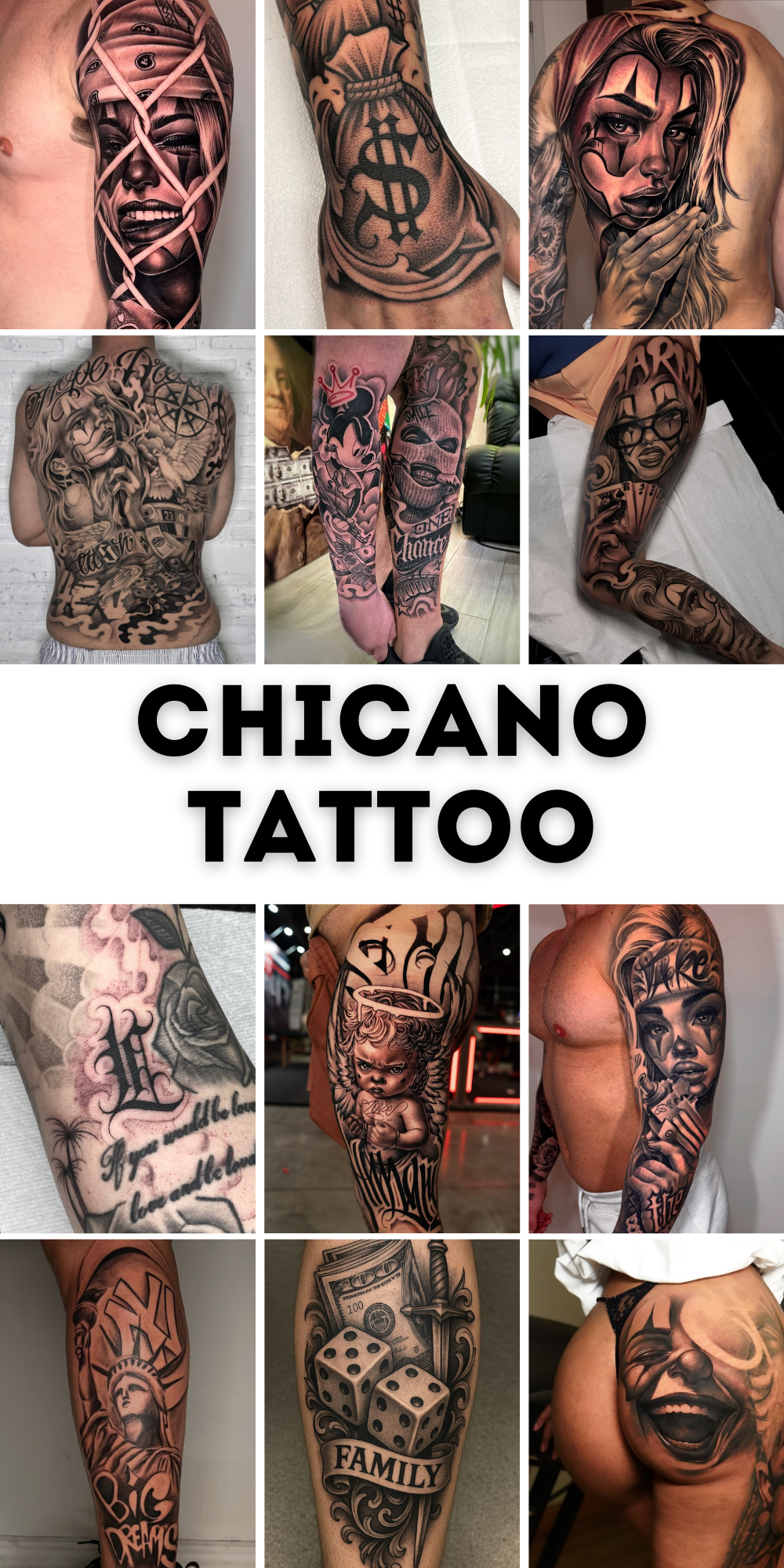 30 Chicano Tattoo Ideas 2025 with Lettering, Sleeve Designs, Querubin Art, Flash, Font Alphabet, and Tattoo Inspiration