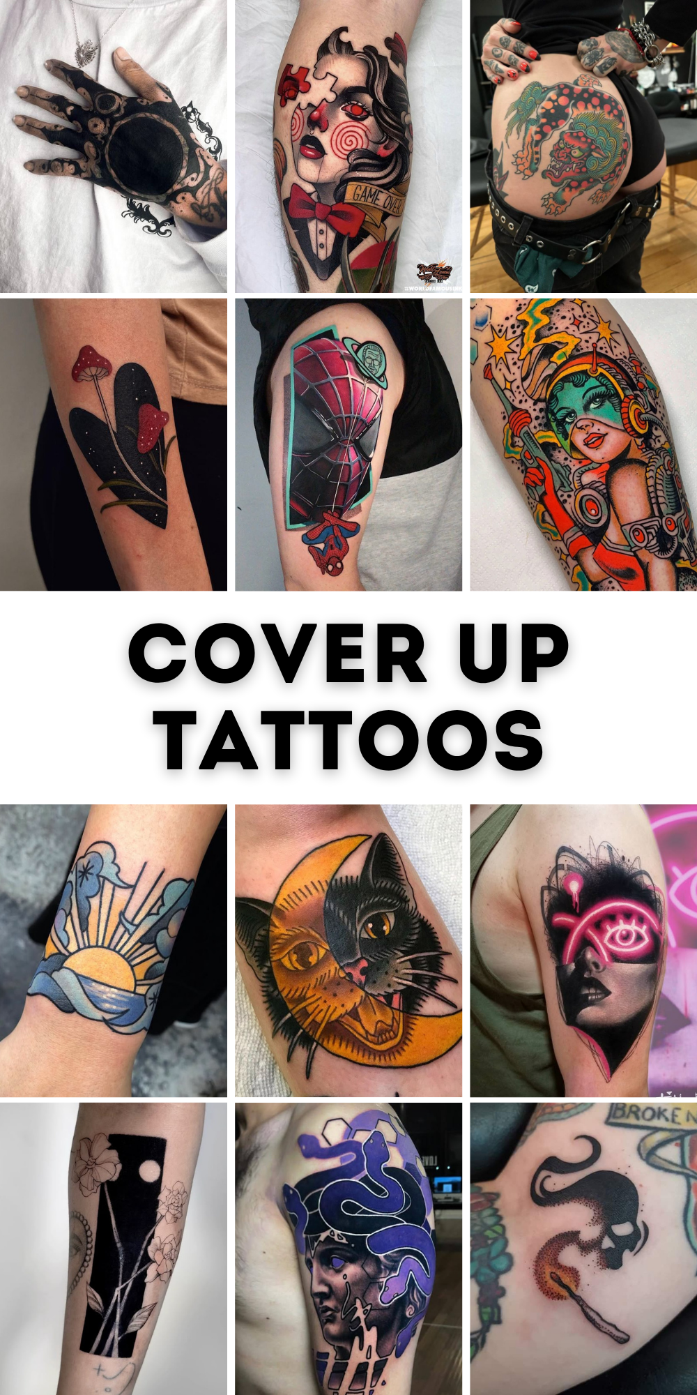 27 Cover Up Tattoo Designs in 2025 Arm, Chest, Sleeve, Hand, Forearm, Japanese, Traditional Ideas