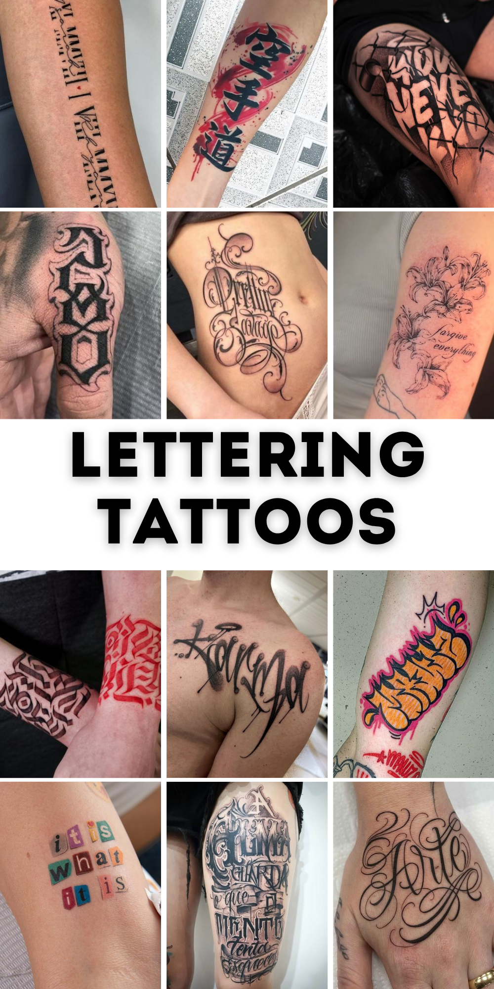 26 Lettering Tattoo Ideas 2025 for Men: Bold Fonts, Chicano, Japanese, Vertical, Fine Line &#038; More