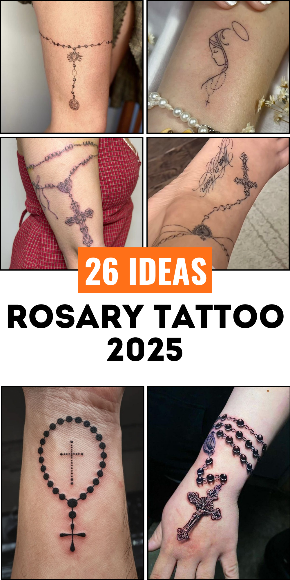 26 Rosary Tattoo Ideas 2025 for Wrist, Hand, Foot, Arm, and Ankle – Women Sleeve &#038; Men Sleeve Styles