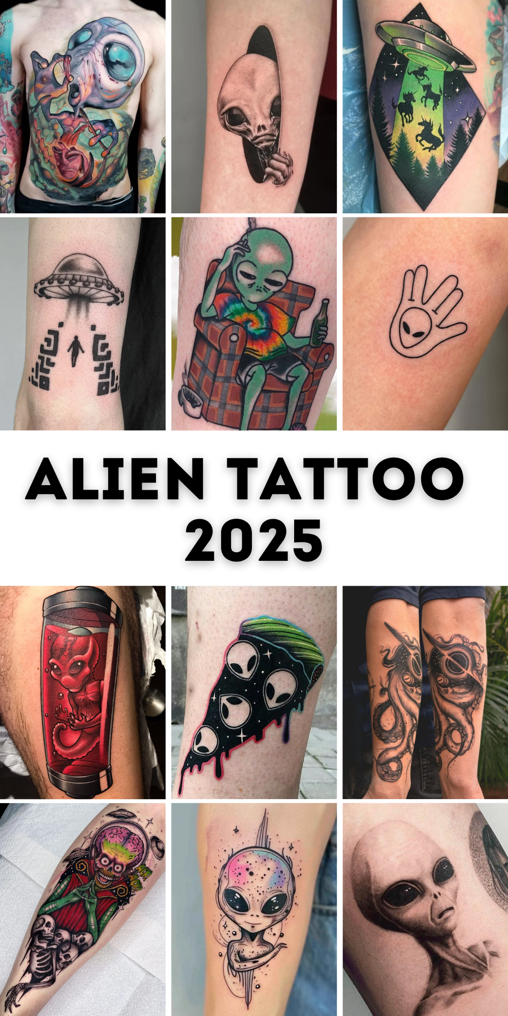 28 Alien Tattoo Ideas 2025: From Xenomorph Stencil Designs to Trippy Flash, Cute Tattoos