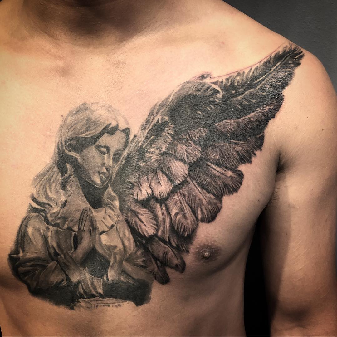 28 Guardian Angel Tattoo 2025 Designs for Men and Women – Small Meaningful Art Styles