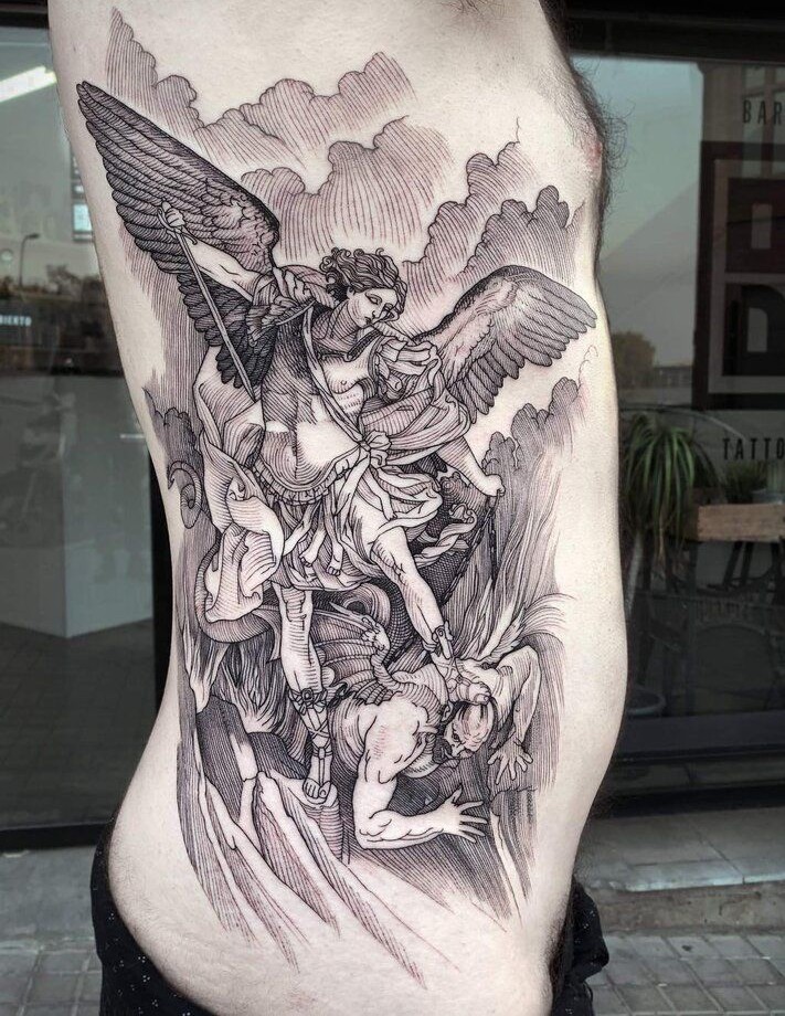 28 Archangel Michael Tattoo Designs for Men and Women – Realism, Sleeve, and Geometric Ideas