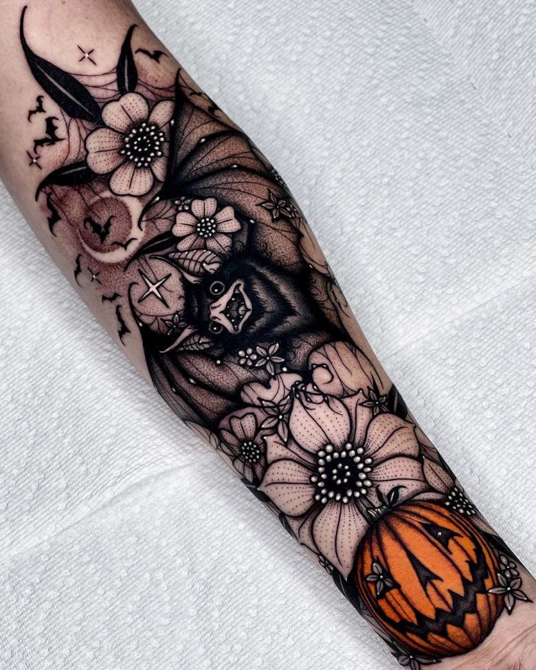 Halloween Tattoo 27 Ideas 2025 with Flash Art, Fine Line, Sleeve Designs and Glitter Concepts